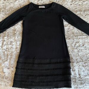 EUC Bailey 44 Medianoche Black Dress Tiered Fringe. Size Small.